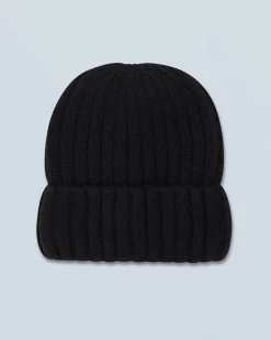 Beanie with Ribbed Lapel