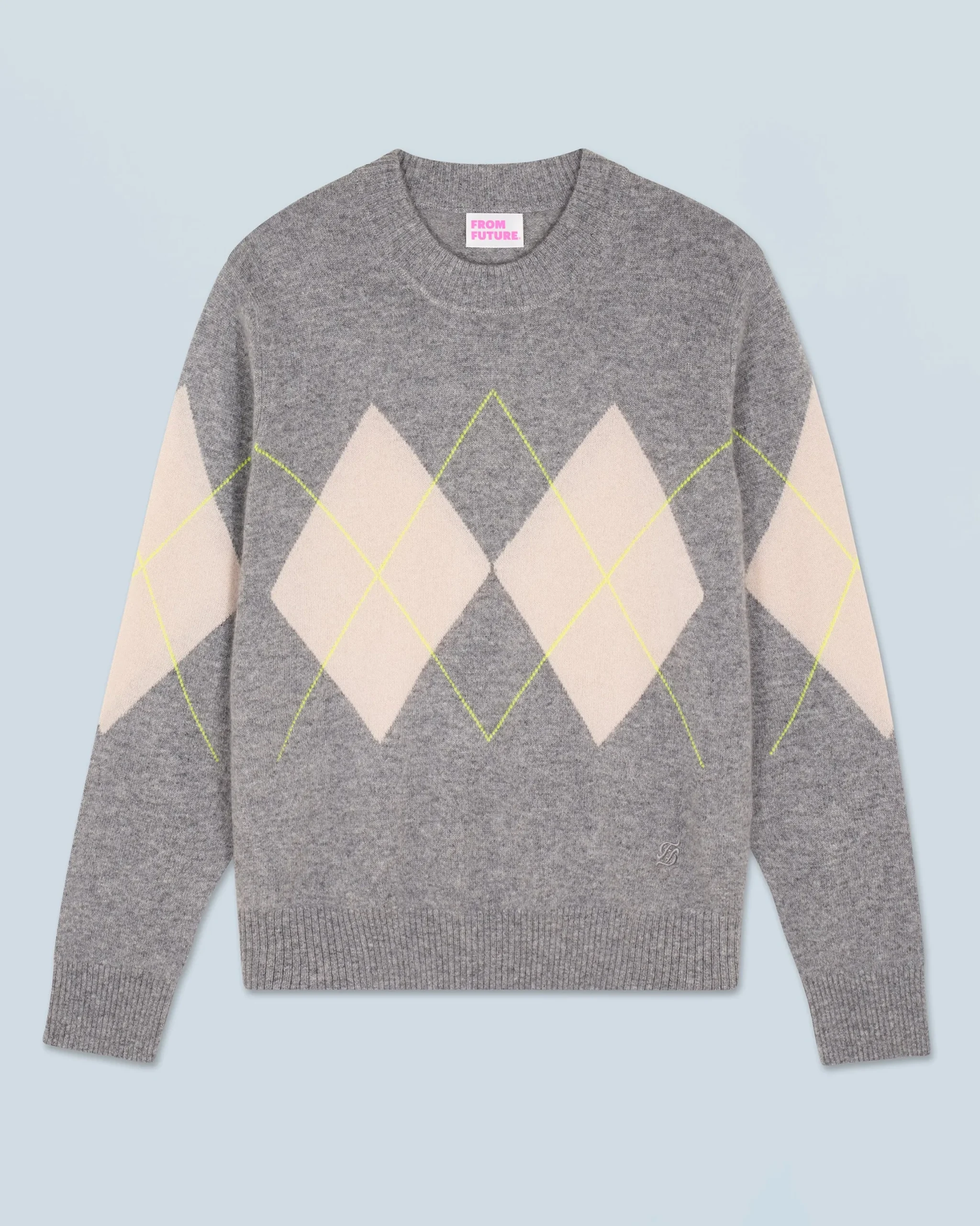 Crewneck Diamond Pattern Sweater