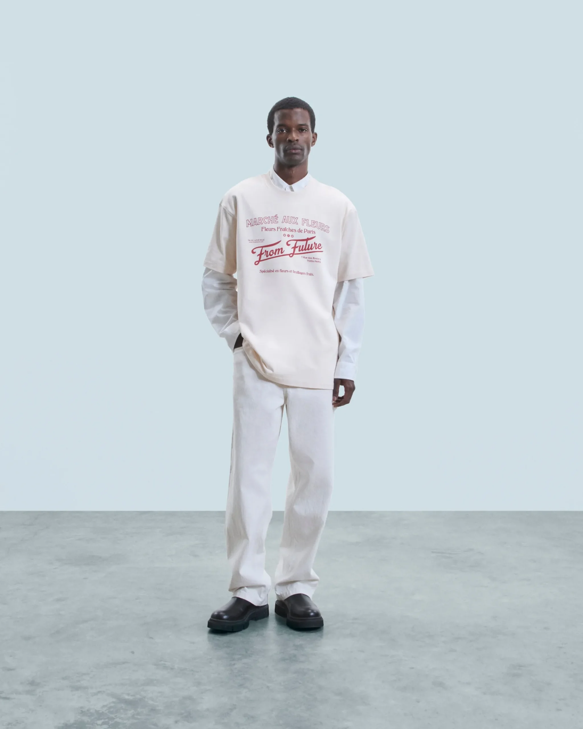 Crewneck T-shirt Marché Aux Fleurs