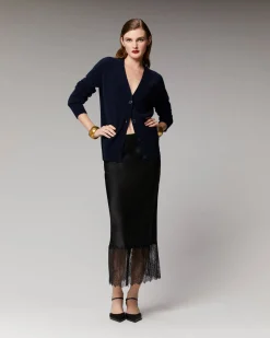 Cutout Lace Midi Skirt
