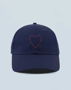 Embroidered Heart Curved Visor Cap