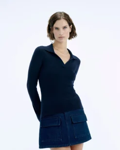 Jewel Ribbed Polo Neck Sweater