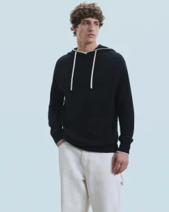 Lightweight Contrast Trim Hoodie Sweater