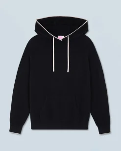 Lightweight Contrast Trim Hoodie Sweater