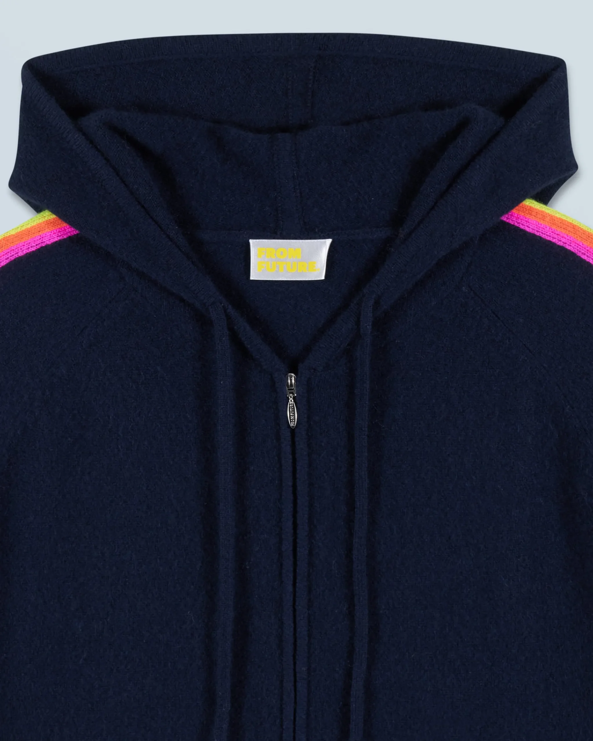 Lightweight Hoodie with Multicolor Sleeve Stripes