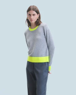 Lightweight Two-Tone Crewneck Sweater