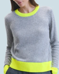 Lightweight Two-Tone Crewneck Sweater