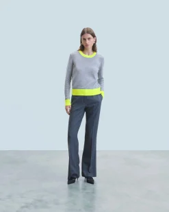Lightweight Two-Tone Crewneck Sweater