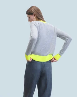 Lightweight Two-Tone Crewneck Sweater