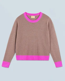 Lightweight Two-Tone Crewneck Sweater