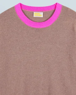 Lightweight Two-Tone Crewneck Sweater