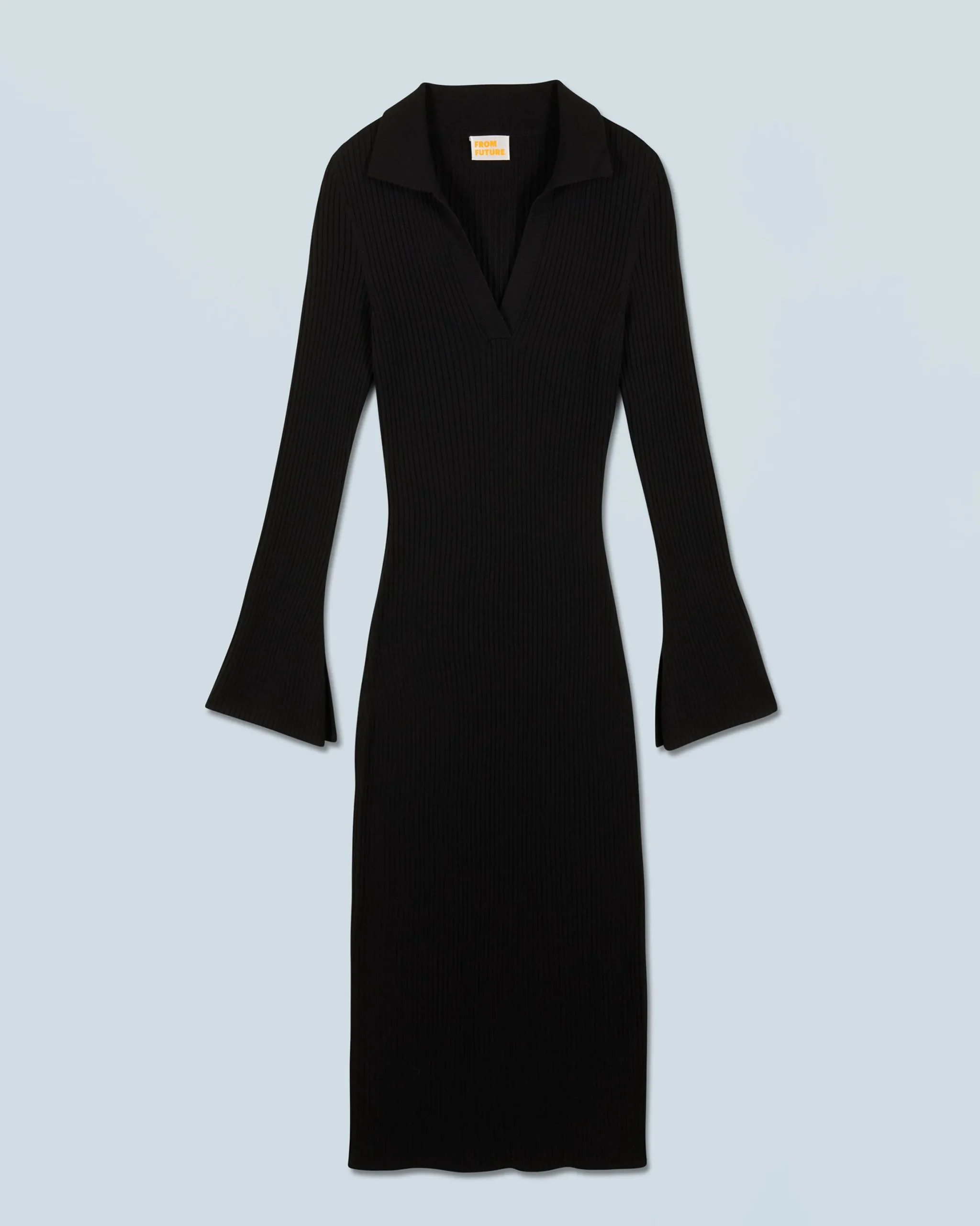 Long Sleeve Polo Neck Long Dress