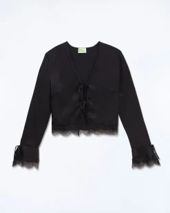 Long Sleeve Top with Lace Edges