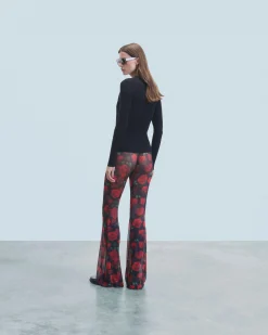Mesh Flare Pants