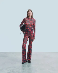 Mesh Flare Pants
