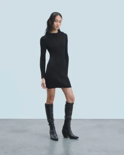 Metallic Short Dress with Long Sleeves