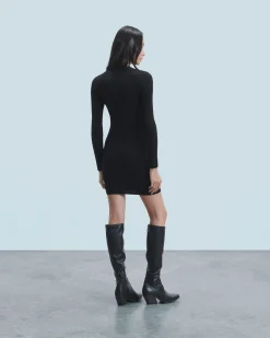 Metallic Short Dress with Long Sleeves