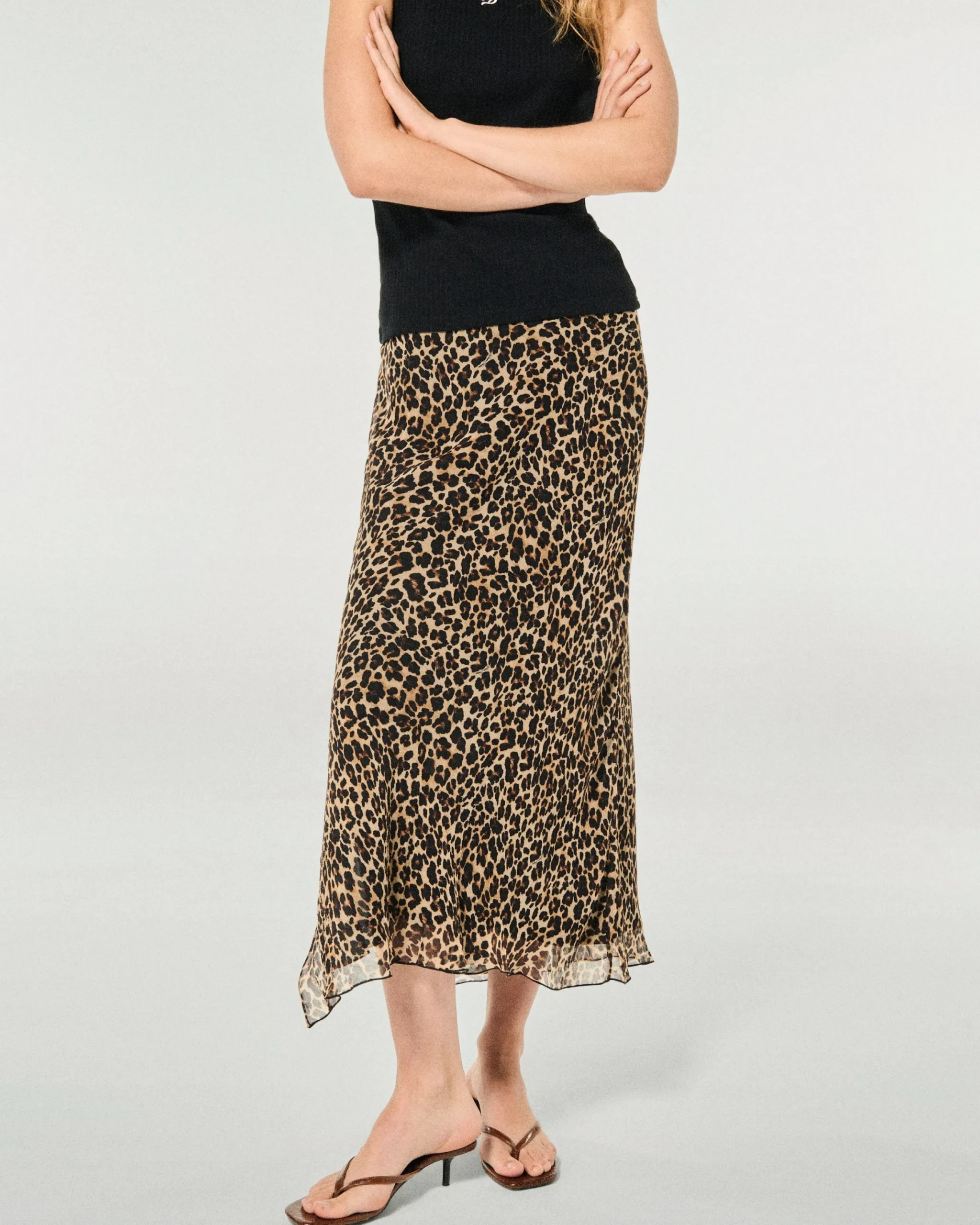 Midi Long Chiffon Skirt
