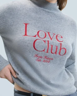 Mock Neck Love Club Sweater