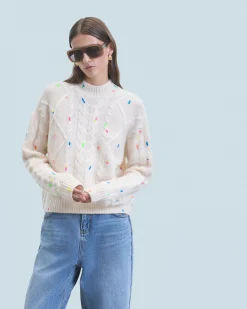 Multicolored Twisted Crewneck Sweater