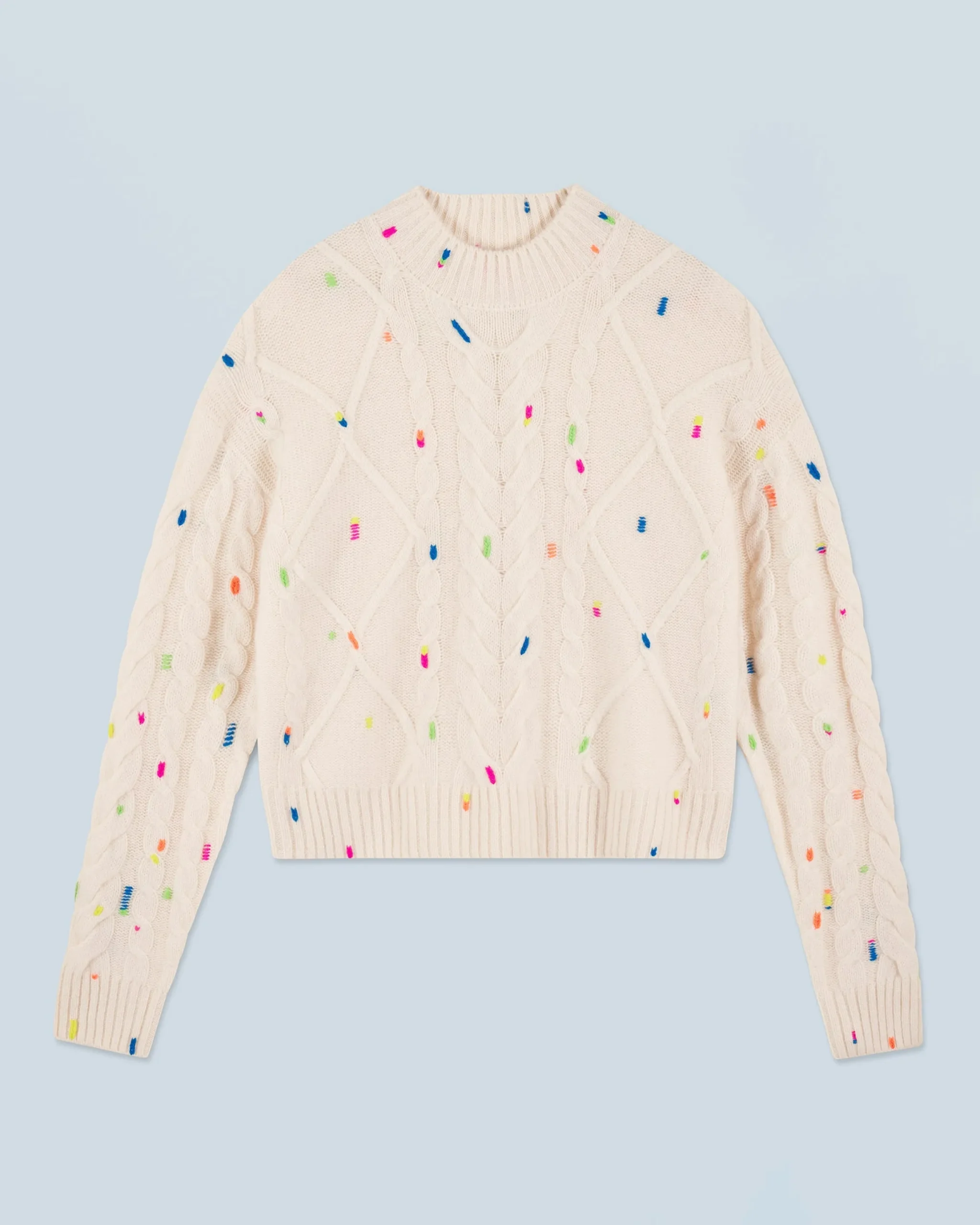 Multicolored Twisted Crewneck Sweater