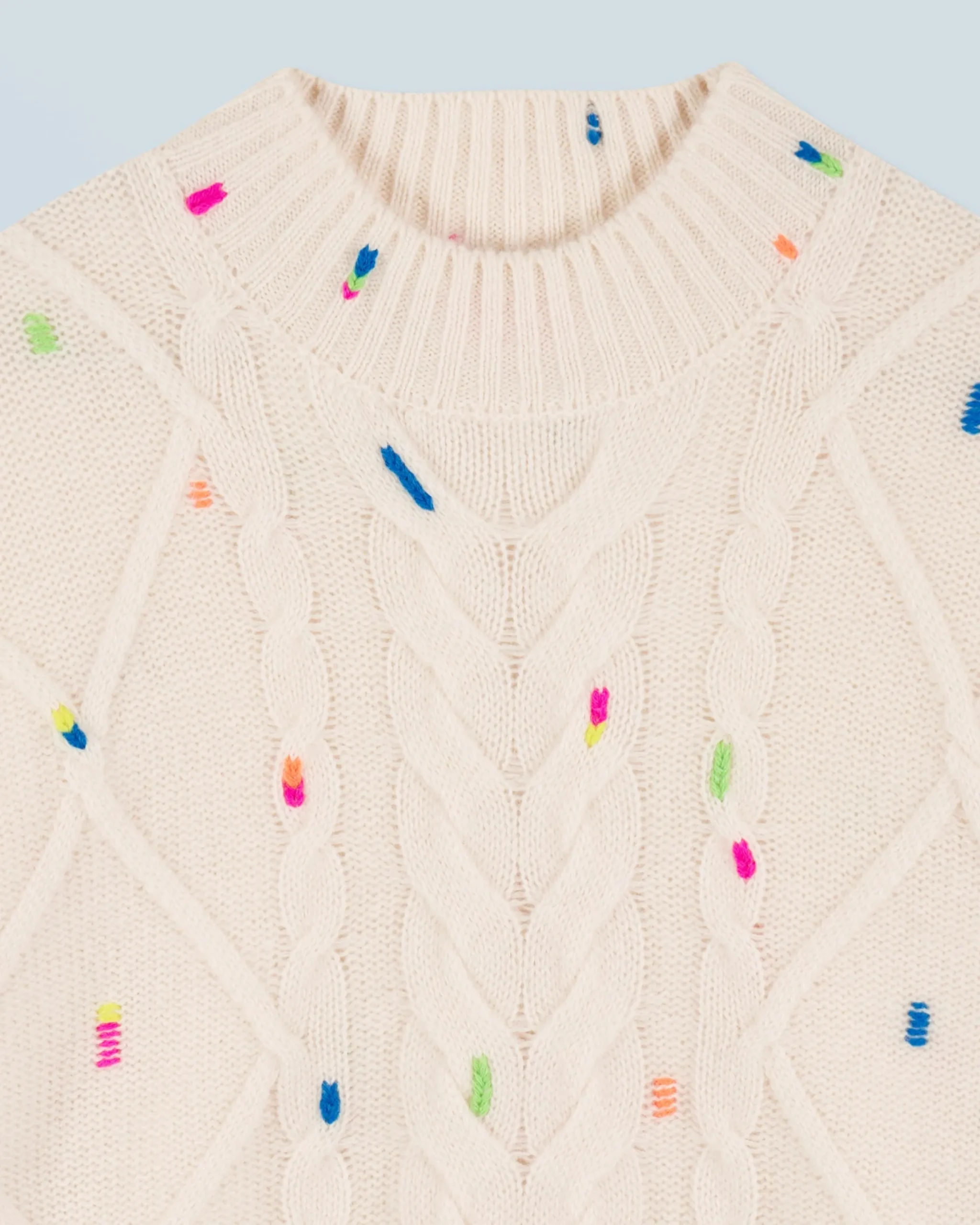 Multicolored Twisted Crewneck Sweater