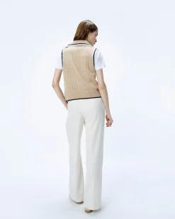 Polo Neck Sleeveless Sweater