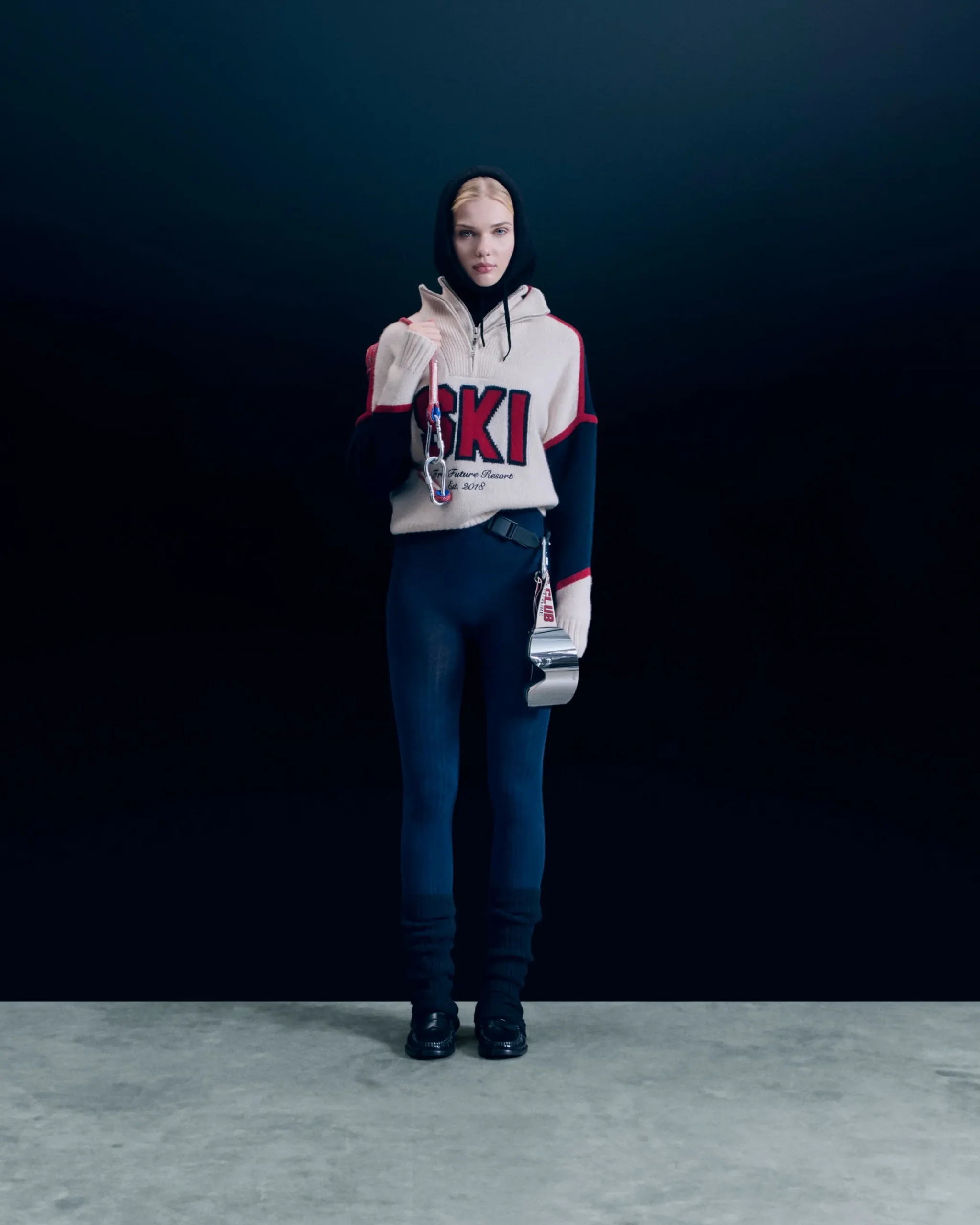 Quarter Zip Neck Sweater SKI