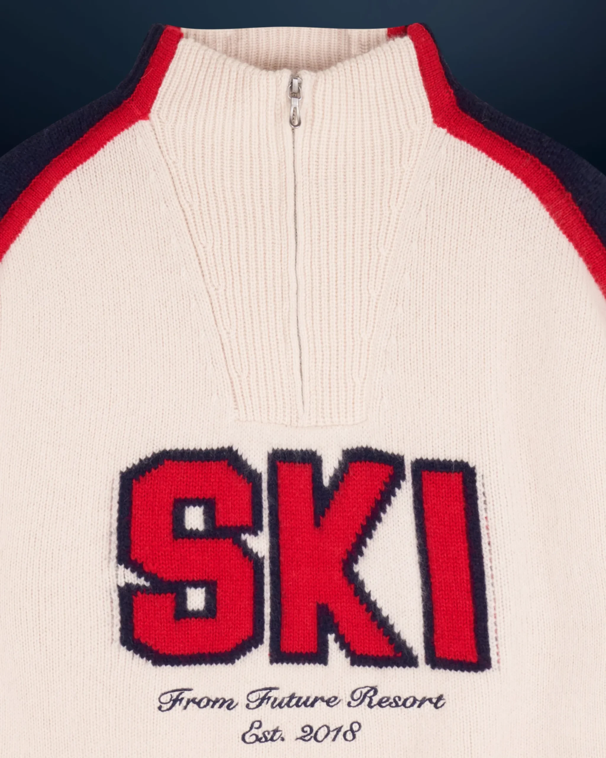 Quarter Zip Neck Sweater SKI