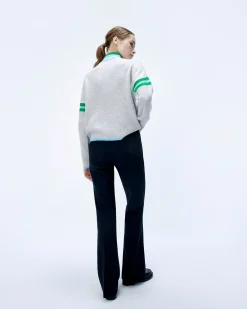 Ribbed Quarter Zip Neck Sweater