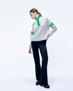 Ribbed Quarter Zip Neck Sweater
