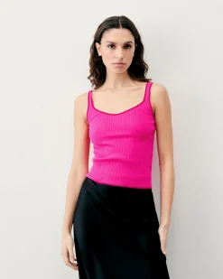 Ribbed Tank Top with Contrasting Trims