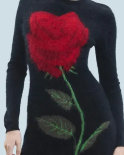 Short Dress with Long Sleeves in Brushed Cashmere