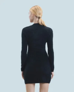 Short Dress with Long Sleeves in Brushed Cashmere