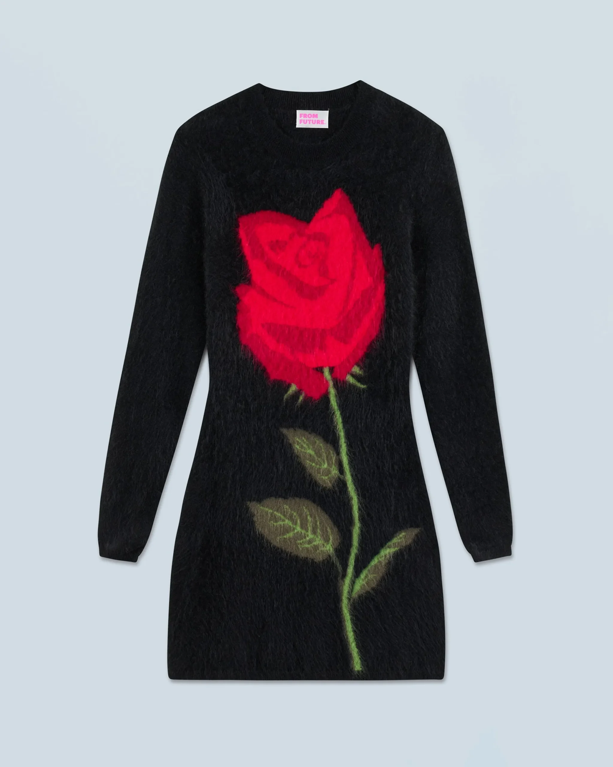 Short Dress with Long Sleeves in Brushed Cashmere