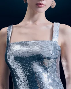 Short Sequin Strap Dress