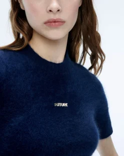 Short Sleeve Dress in Brushed Cashmere