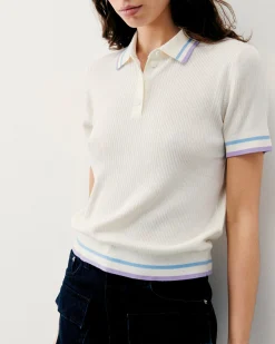 Short Sleeve Top with Two-Tone Stripes