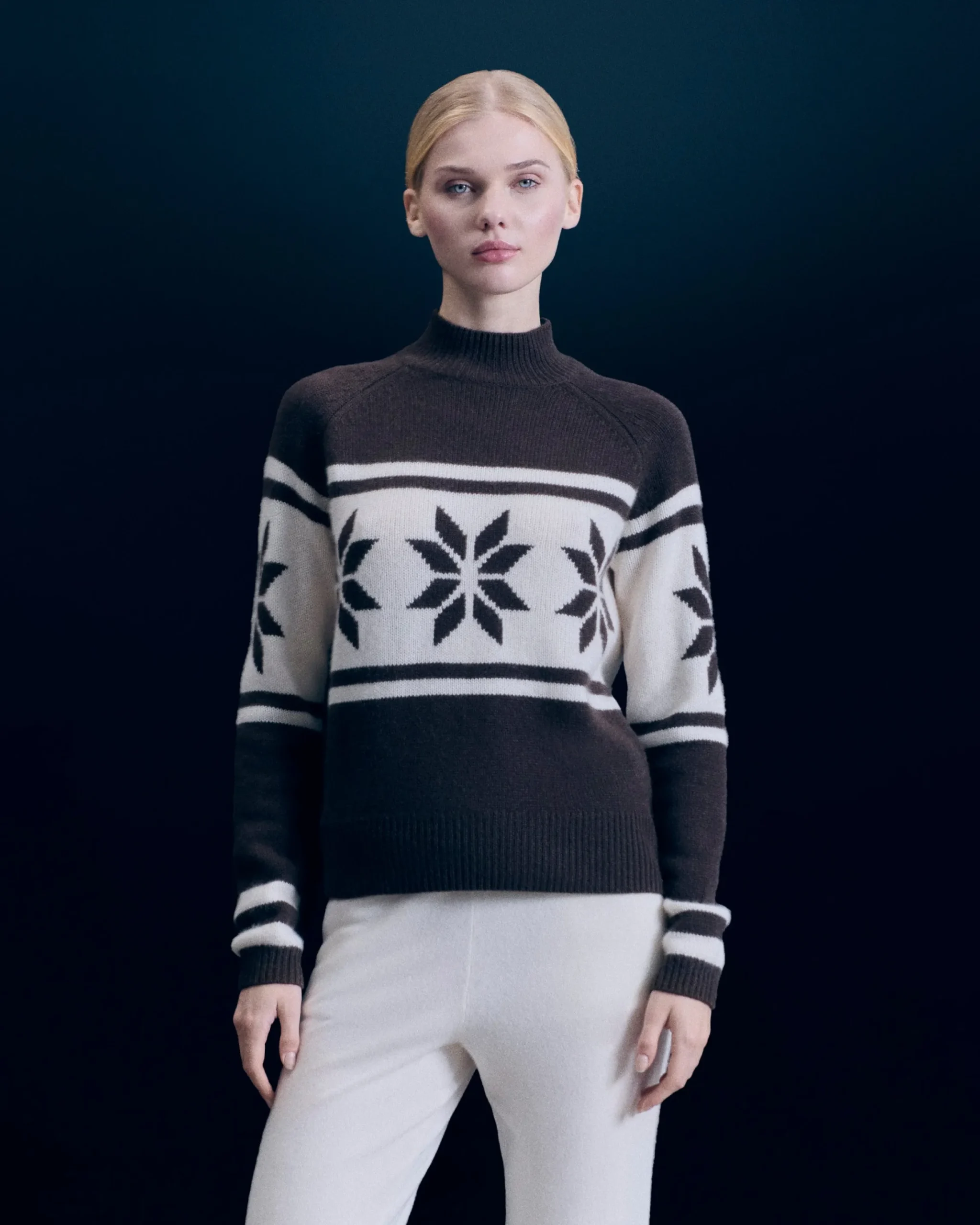 Snowflake Mock Neck Sweater