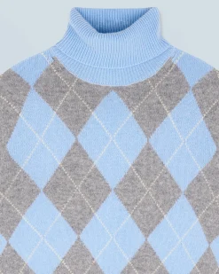 Turtleneck Sweater With Diamond Pattern