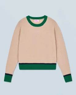 Two-Tone Contrast Crewneck Sweater