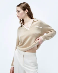 Two-tone Polo Neck Sweater