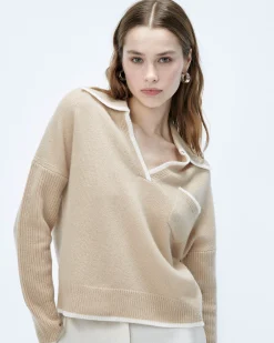 Two-tone Polo Neck Sweater
