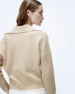 Two-tone Polo Neck Sweater