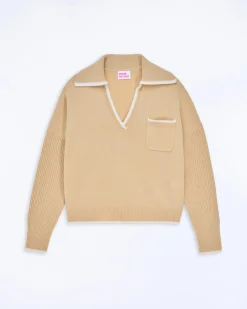 Two-tone Polo Neck Sweater