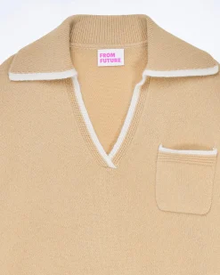 Two-tone Polo Neck Sweater