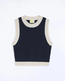 Two-tone Sleeveless Sweater