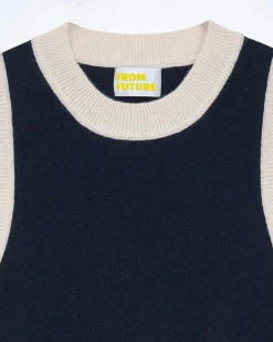 Two-tone Sleeveless Sweater